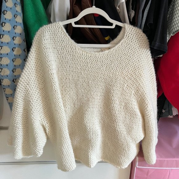 Oversized knitted The Fisher Project beige sweater - Picture 1 of 2